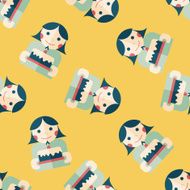 happy birthday girl flat icon eps10 seamless pattern background