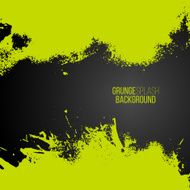 Vector green paint splash frame