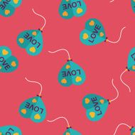 love balloons flat icon eps10 seamless pattern background N2
