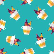 Ice bottle flat icon eps10 seamless pattern background N2