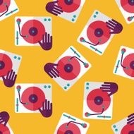 DJ music flat icon eps10 seamless pattern background N4