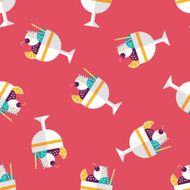 ice cream flat icon eps10 seamless pattern background N2
