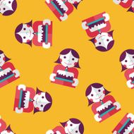 happy birthday girl flat icon eps10 seamless pattern background N2