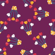 heart flower flat icon eps10 seamless pattern background N2
