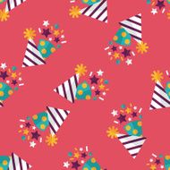 birthday party hat flat icon eps10 seamless pattern background N4