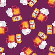 beer flat icon eps10 seamless pattern background N2