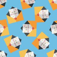 Happy birthday card flat icon eps10 seamless pattern background N3