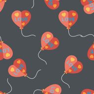 love balloons flat icon eps10 seamless pattern background N3