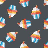 cupcake flat icon eps10 seamless pattern background N7