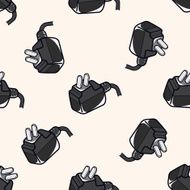 Computer-related equipment plug cartoon seamless pattern background