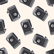 Computer-related equipment speaker cartoon seamless pattern background