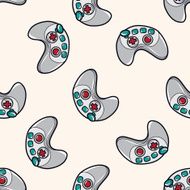 Computer-related equipment game remote control cartoon seamless pattern background