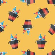 Ice bottle flat icon eps10 seamless pattern background N3