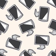 Computer-related equipment destop cartoon seamless pattern background