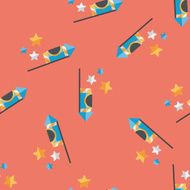Firecracker flat icon eps10 seamless pattern background N2