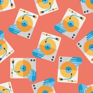 DJ music flat icon eps10 seamless pattern background N6
