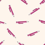 stationery auto pencil cartoon seamless pattern background N2