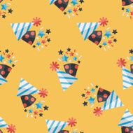 birthday party hat flat icon eps10 seamless pattern background N5