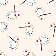 stationery color palette cartoon seamless pattern background