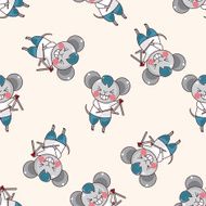 animal mouse playing instrument cartoon seamless pattern background N4