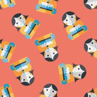 happy birthday girl flat icon eps10 seamless pattern background N3