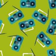 Radio flat icon eps10 seamless pattern background N3