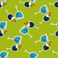 Martini glass cheers flat icon eps10 seamless pattern background N3