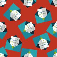 Happy birthday card flat icon eps10 seamless pattern background N4