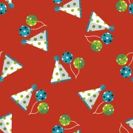birthday party hat flat icon eps10 seamless pattern background N6