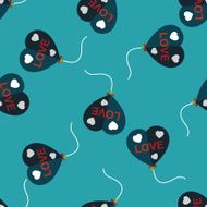 love balloons flat icon eps10 seamless pattern background N4