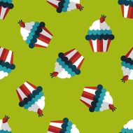 cupcake flat icon eps10 seamless pattern background N8