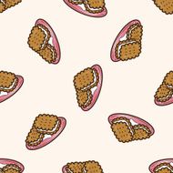 cookies cartoon seamless pattern background N6