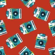 camera flat icon eps10 seamless pattern background N4