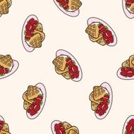 pancake cartoon seamless pattern background N2