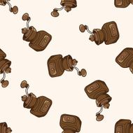 grinding coffee machine cartoon seamless pattern background N3