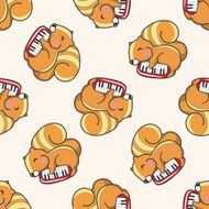animal squirrel playing instrument cartoon seamless pattern background