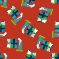 Gift flat icon eps10 seamless pattern background N10