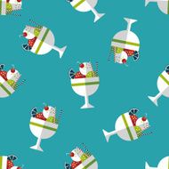 ice cream flat icon eps10 seamless pattern background N5