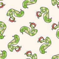 animal snake playing instrument cartoon seamless pattern background