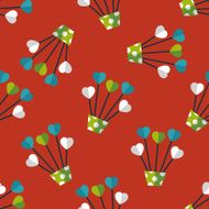 heart flower flat icon eps10 seamless pattern background N4