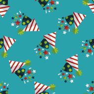 birthday party hat flat icon eps10 seamless pattern background N7