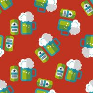beer flat icon eps10 seamless pattern background N4