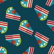 birthday cake flat icon eps10 seamless pattern background N8