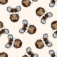 Animal gorilla doing sports cartoon seamless pattern background
