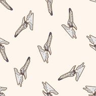 spaceship cartoon seamless pattern background N74