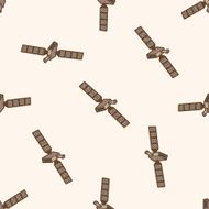 Space Satellite cartoon seamless pattern background N6