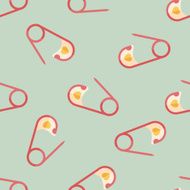 Safety pin flat icon eps 10 seamless pattern background