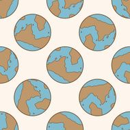 Space earth cartoon seamless pattern background N3