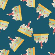 birthday cake flat icon eps10 seamless pattern background N9