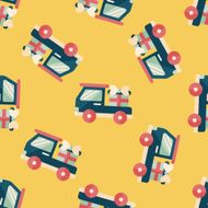 shopping cart flat icon eps10 seamless pattern background